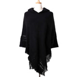 Poncho mit Kapuze Schwarz