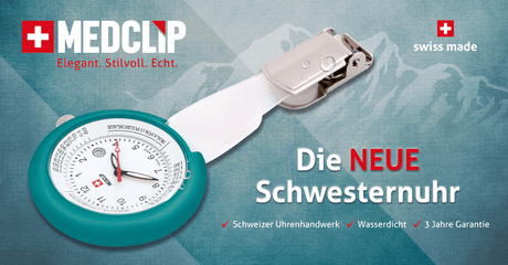 SWISS MedClip Petrol-Grün Banner